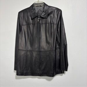 Valerie Stevens Genuine Lamb Leather Women's Black Coat Full Zip